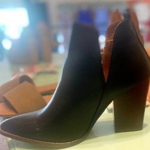 Deep V Black Booties